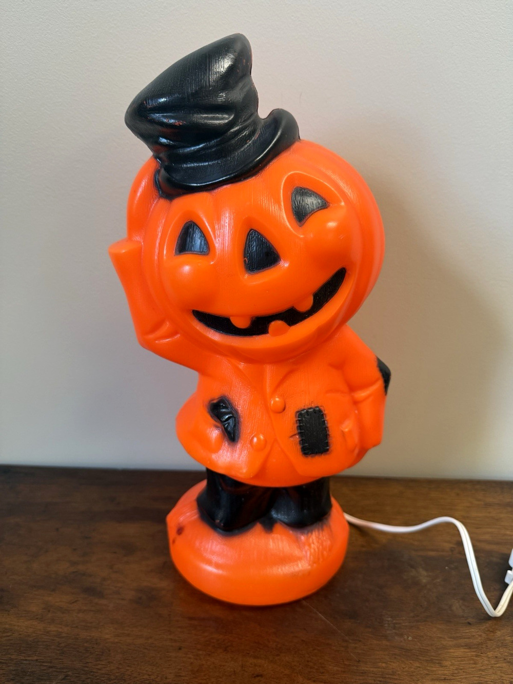 Vintage 1969 Empire Halloween Blow Mold Jack O Lantern Scarecrow 14" Works